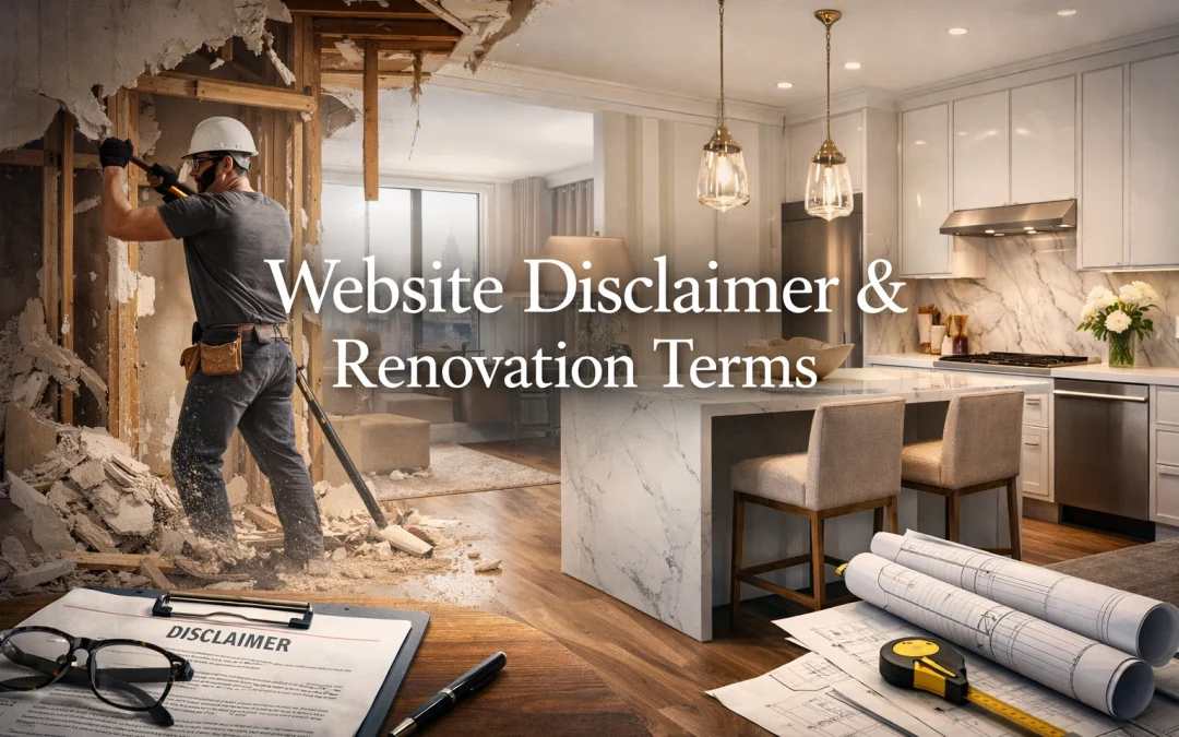 Website Disclaimer & Renovation Terms